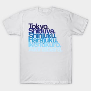 Tokyo Districts (blues) T-Shirt